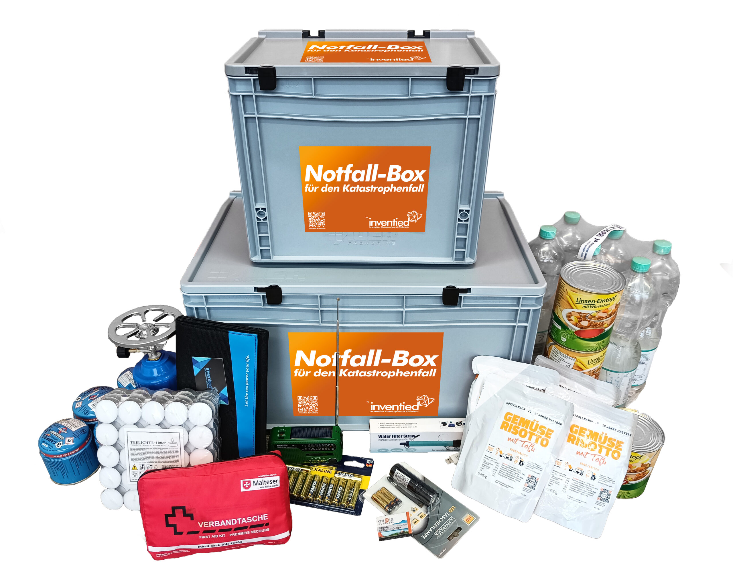 Notfall-Box mit Equipment für den Notfall