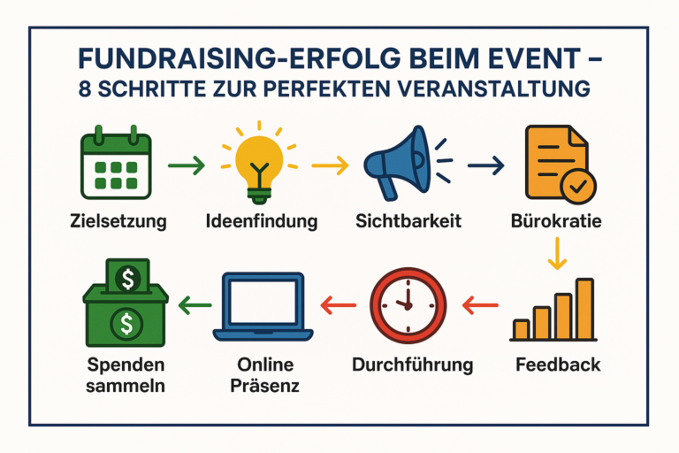 Acht Schritte zum Fundraising-Erfolg beim Event: Zielsetzung, Ideenfindung, Sichtbarkeit, Bürokratie bis Spenden sammeln