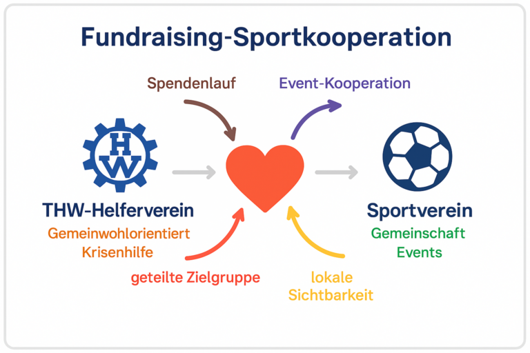 Fundraising-Sportkooperation zwischen THW-Helferverein und Sportverein: Spendenlauf und Event-Kooperation