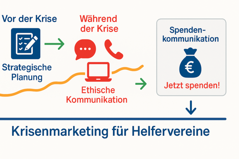 Krisenmarketing für Helfervereine: strategische Planung vor der Krise, ethische Kommunikation während, Spendenaufruf danach
