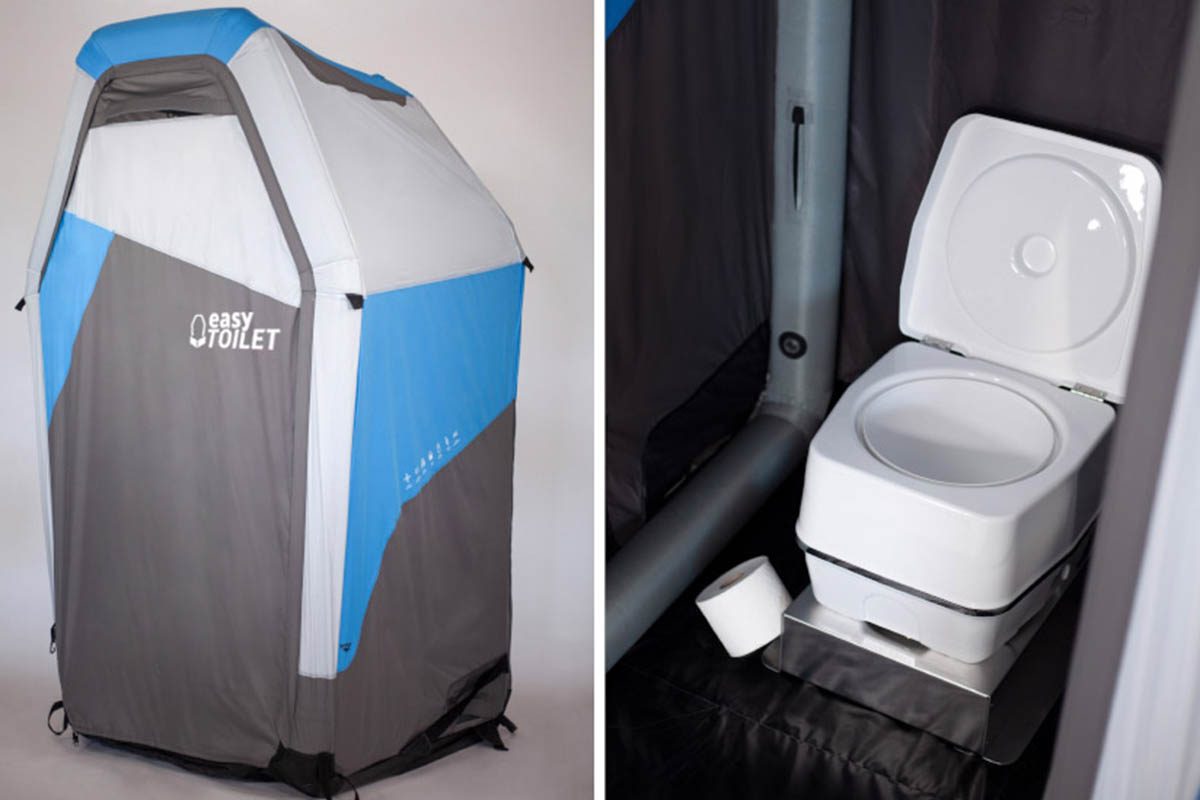 EasyToilet das praktische Set mit mobiler Trockentoilette und Toilettenzelt